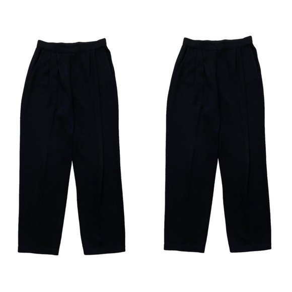 St. John Collection By Marie Gray Culottes Crop Pants SZ 8 Black Knit - Picture 1 of 7